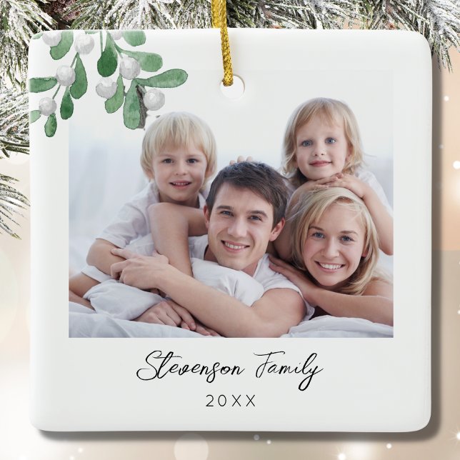 Family Photo Christmas  Ceramic Ornament (Creator Uploaded)