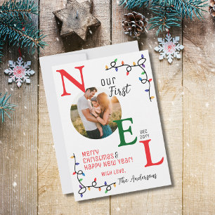 Family Photo Christmas First Noel Holiday Card
