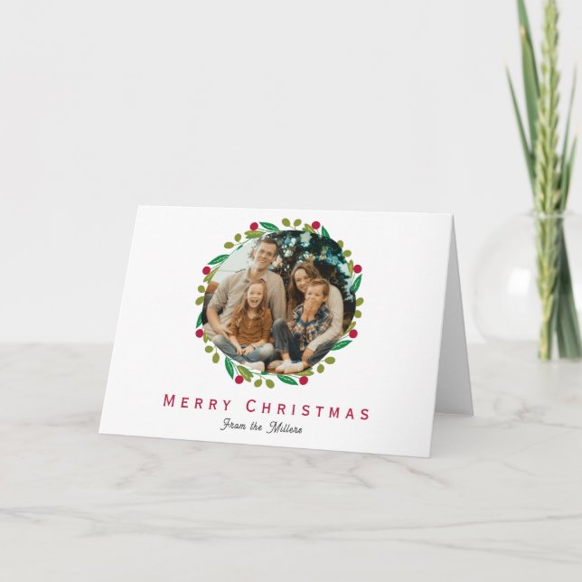 Family Photo Christmas Folded Holiday Card (Front)