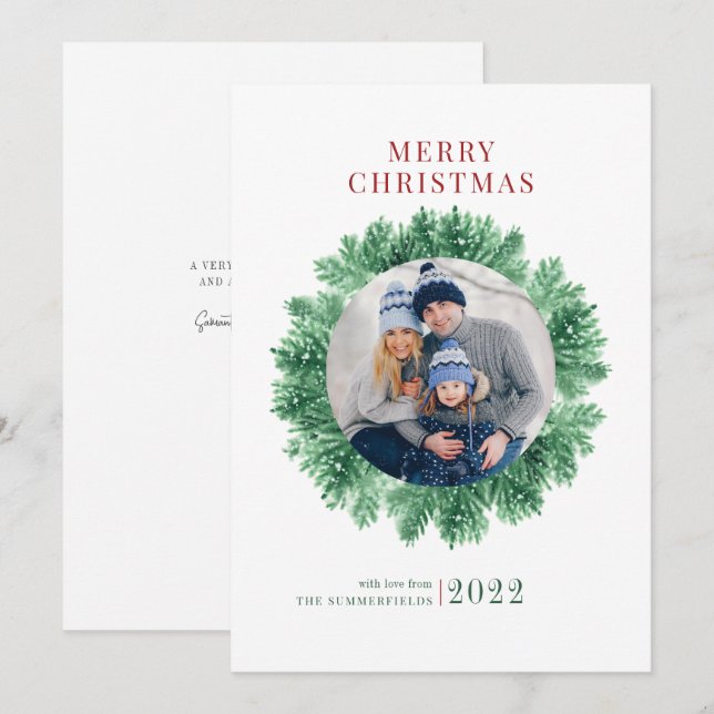 Family Photo Christmas Holiday Card (Front/Back)