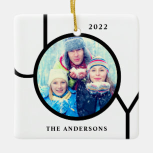 Family Photo Christmas Holiday Ceramic Ornament