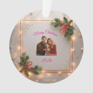 Family Photo Christmas Ornament Personalized Hol