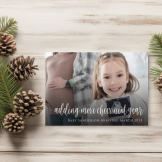 Family Photo Christmas Pregnancy Announcement Card
