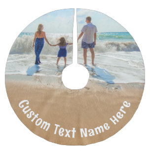 Family Photo Christmas Tree Skirt Personalise Text