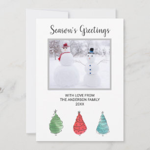 Family Photo Christmas Trees Holiday Card