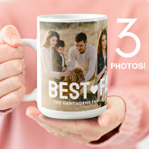 Family Photo Collage 3 Photo Best Family Ever Cute Coffee Mug