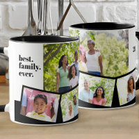 Family Photo Collage - 5 Photos and Custom Text