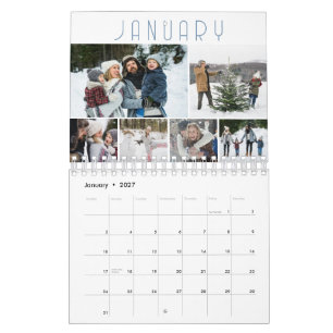 Family Photo Collage 6 Per Month Modern Calendar