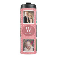 Family Photo Collage | 8 Photos Pink Pattern