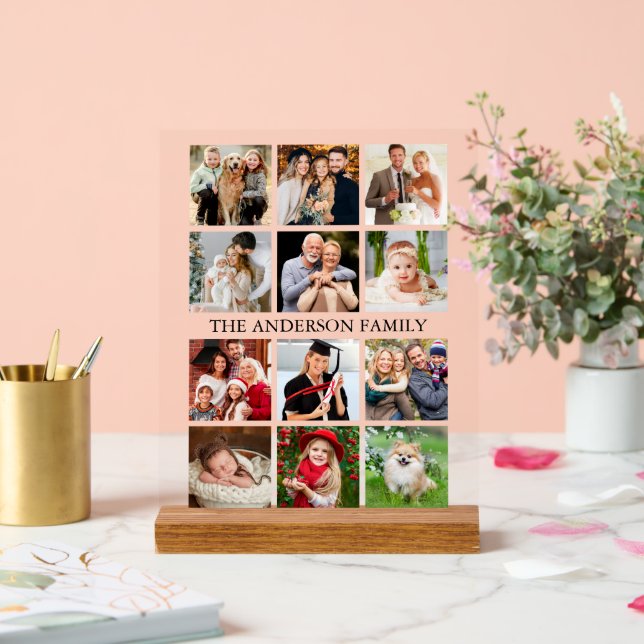 Family Photo Collage Acrylic Sign (Wedding)