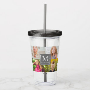 Family Photo Collage Acrylic Tumbler