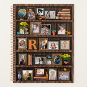 Family Photo Collage Antique Bookcase Personalised Planner