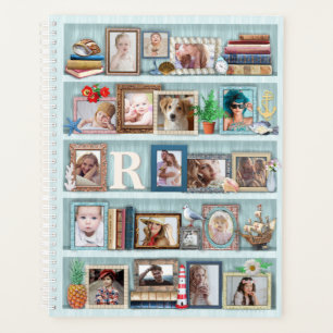 Family Photo Collage Beach Bookcase Personalised Planner