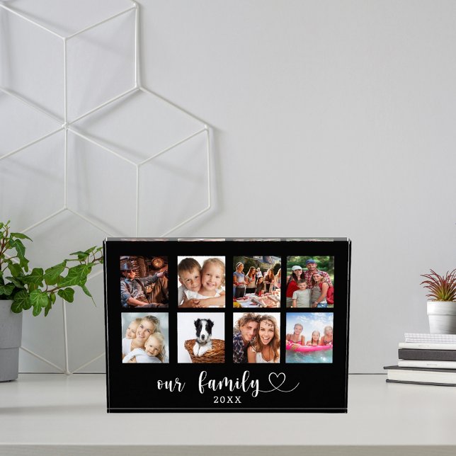 Family photo collage black love heart script (Creator Uploaded)