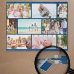 Family Photo Collage Blue Masonry Grid Custom Jigsaw Puzzle<br><div class="desc">Create your own custom photo puzzle. This photo collage has a classic blue, masonry grid layout which you can customise with your own photos. The photo template is set up ready for you to display 9 of your favourite family pictures which will automatically display in the masonry style. The design...</div>