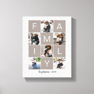 Family photo collage canvas print