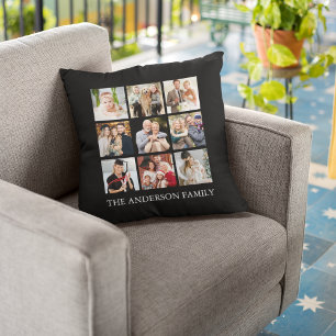 Family Photo Collage - Choose Your Colour Cushion