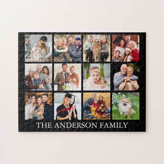 Family Photo Collage - Choose Your Colour Jigsaw Puzzle (Horizontal)