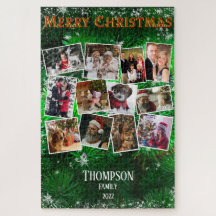 Family Photo Collage Christmas Template 20" x 30" 