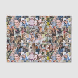 Family Photo Collage Custom 24 Pic Puzzle Shape Tissue Paper