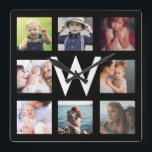 Family Photo Collage Custom personalised Square Wall Clock<br><div class="desc">Family Photo Collage Custom personalised</div>