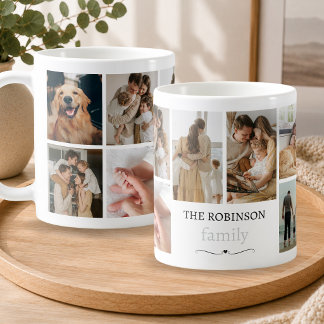 Family Photo Collage Custom Text Personalised Coffee Mug