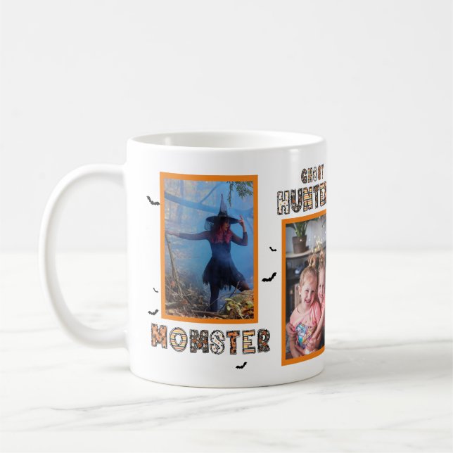 Family Photo Collage,cute and funny Halloween Coffee Mug (Left)