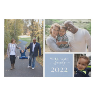 Family Photo Collage Faux Canvas Print