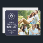 Family Photo Collage Hanukkah Card<br><div class="desc">Cute modern Hanukkah holiday photo card design features a photo collage with space for three of your family photos with a Star of David and sketched details for a handmade feel. Handwriting typography reads Wishing you a happy Hanukkah. Personalise the design with your family's name and the year. Click the...</div>