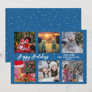 Family photo collage Happy Holidays Christmas Holiday Card