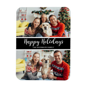Family Photo Collage  Holiday Postcard Magnet