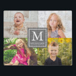 Family Photo Collage Jigsaw Puzzle<br><div class="desc">Family photo collage personalised monogram gifts. Template photos via Pixabay licensed under CC0 and must be replaced with your own photos</div>