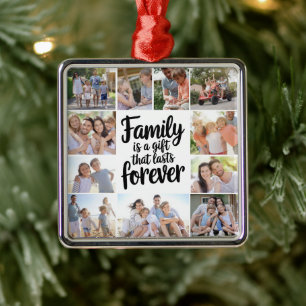 Family Photo Collage Keepsake Metal Tree Decoration