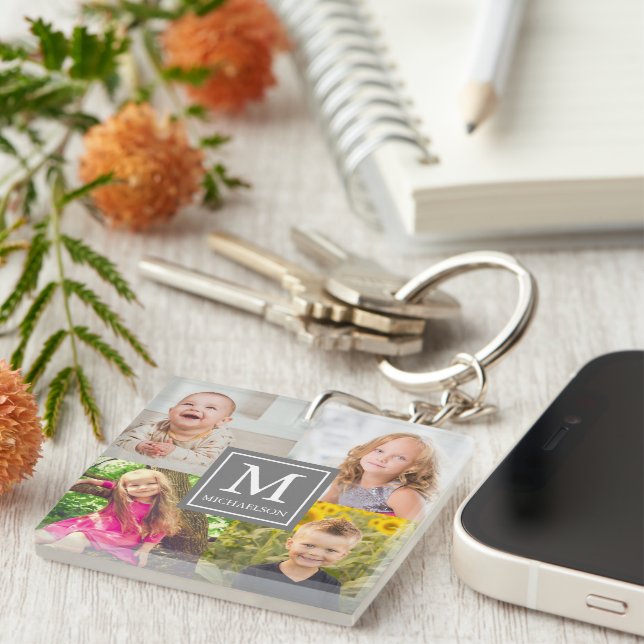 Family Photo Collage Key Ring (Front Right)