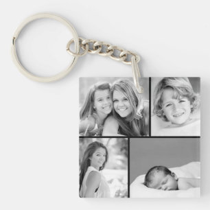 Family Photo Collage Key Ring