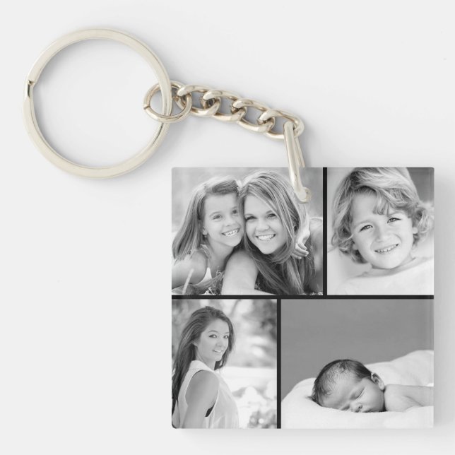 Family Photo Collage Key Ring (Front)