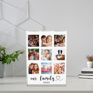 Family photo collage love heart script clear
