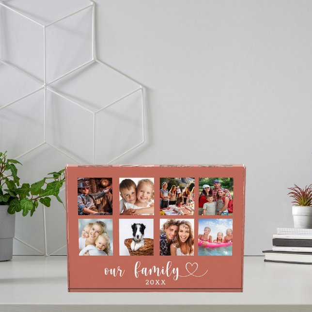 Family photo collage love heart script terracotta (Creator Uploaded)