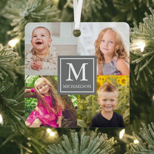Family Photo Collage Metal Tree Decoration (Insitu)