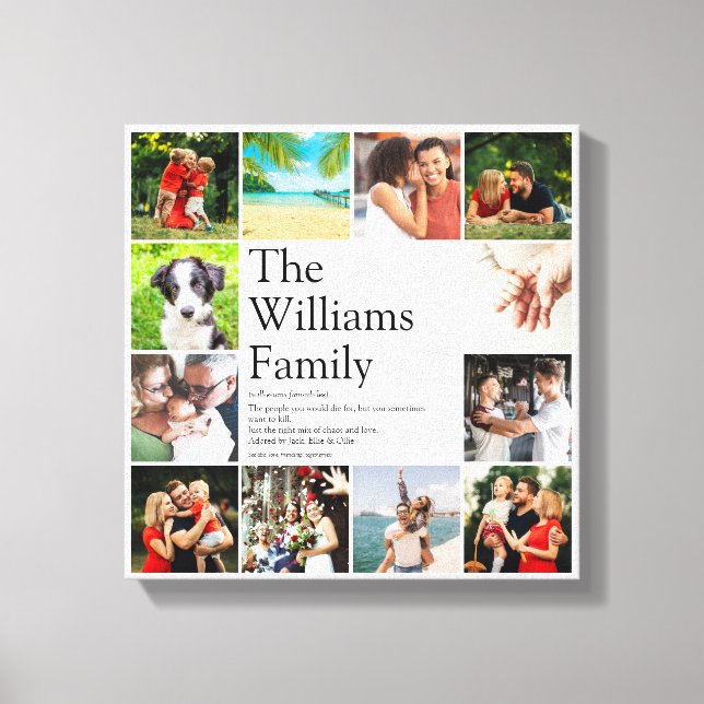 Family Photo Collage Modern Definition  Canvas Print (Front)