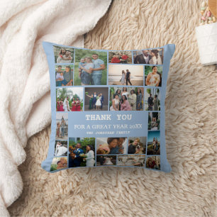 Family Photo Collage Modern End Of Year Keepsake Cushion