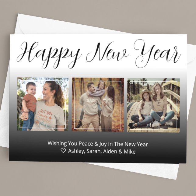 Family Photo Collage New Years Card (Creator Uploaded)