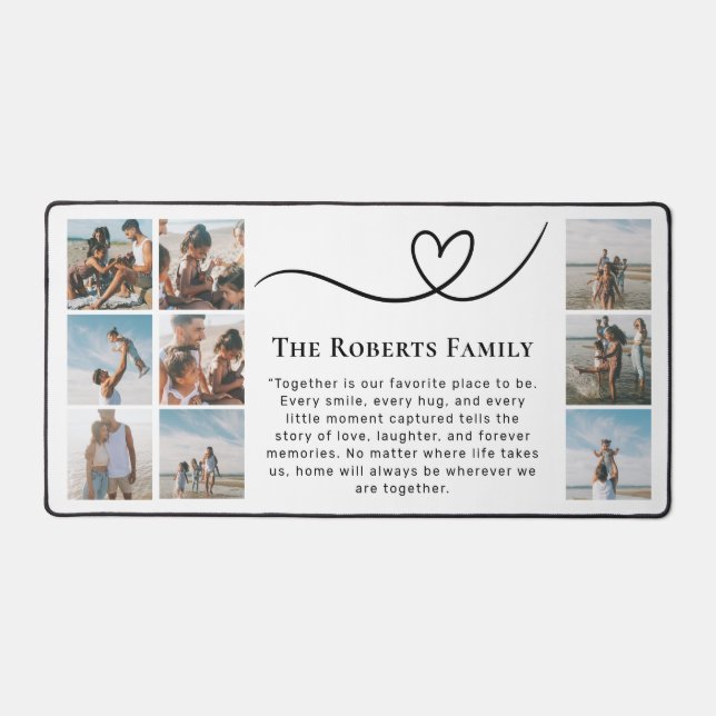 Family Photo Collage Peel And Stick Photo Desk Mat (Front)