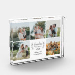 Family photo collage personalised love you grandma<br><div class="desc">Create your own custom family and grandchildren photo collage keepsake photo block with modern,  editable typography and a quote stating,  "Grandma makes the world wiser."               Surprise your grandma or grandpa with this gift on Grandparents Day,  their birthday,  Christmas,  or any other occasion!</div>