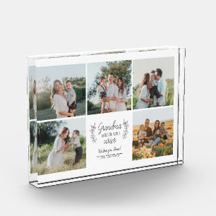 Family photo collage personalised love you grandma block