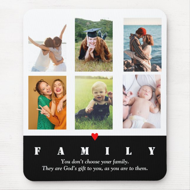 Family photo collage Personalised Mouse Mat (Front)