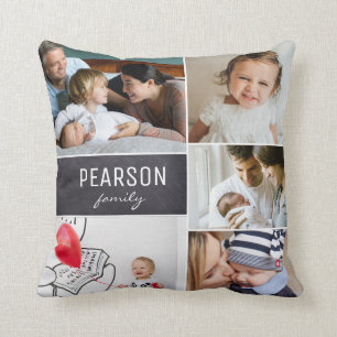 Family Photo Collage Personalised Mum Cushion