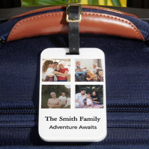 Family Photo Collage Personalised Travel Luggage Tag