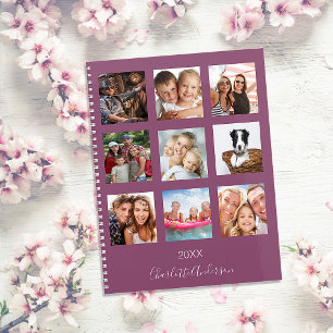 Family photo collage plum name 2027 planner