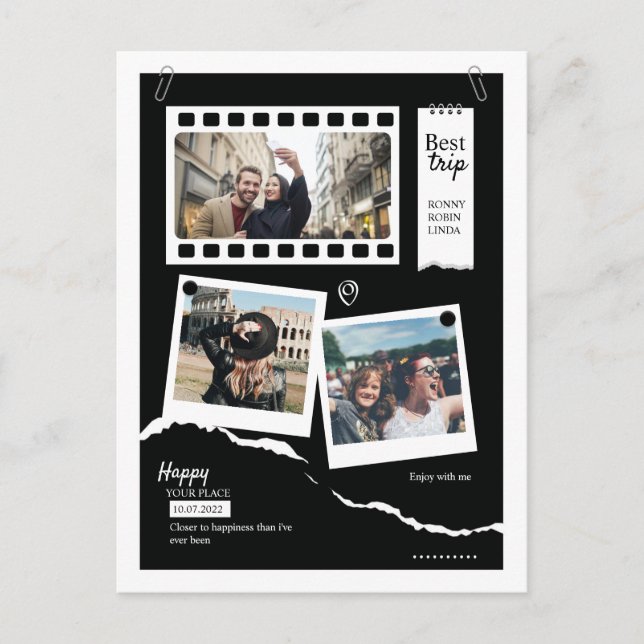 Family Photo Collage Postcard (Front)